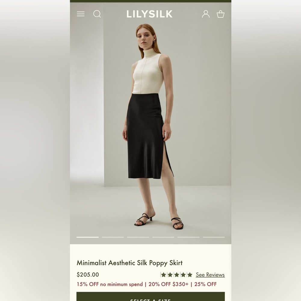 Minimalist Aesthetic Silk Poppy Skirt